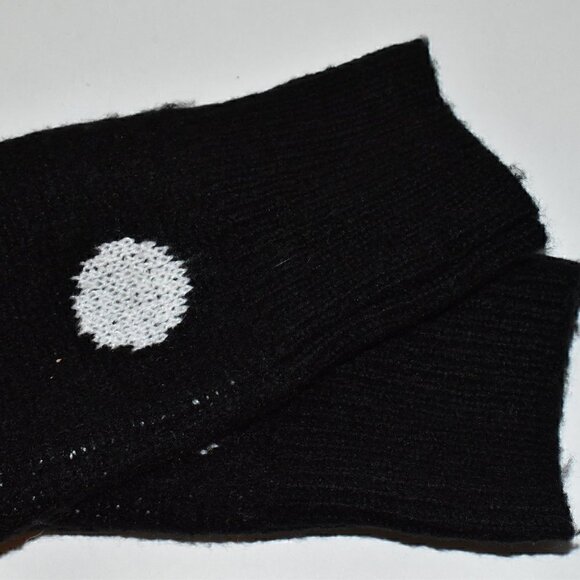 Verve Ami Long Sleeve Open Front Cardigan Sweater Black White Polka Dots Size S - Picture 10 of 12